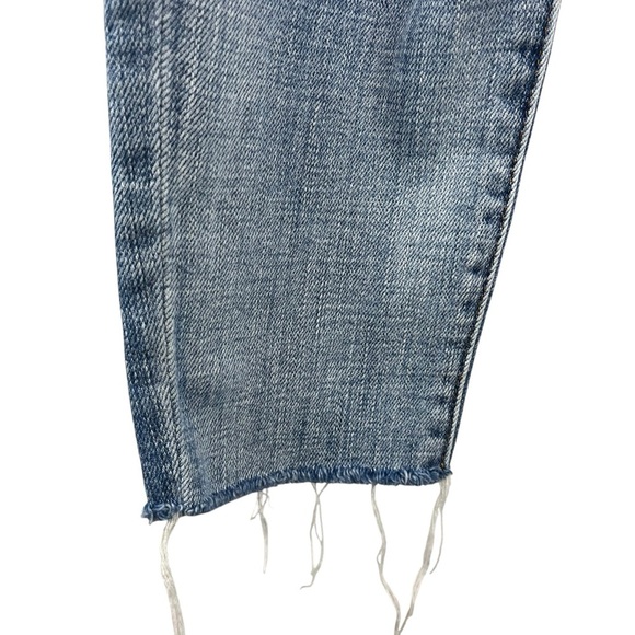 L'AGENCE Mid-Rise Skinny Jeans Distressed Light Wash Size 26 Raw Hem Blue Denim - Picture 4 of 13